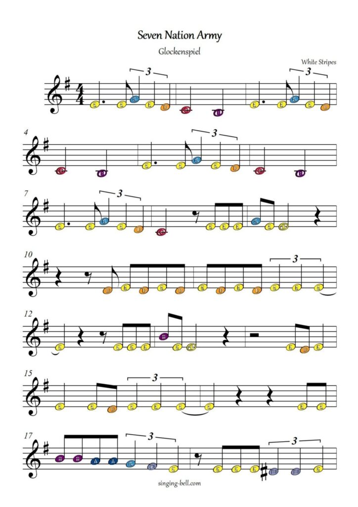 12 Popular Xylophone Songs Free Sheet Music Singing Bell