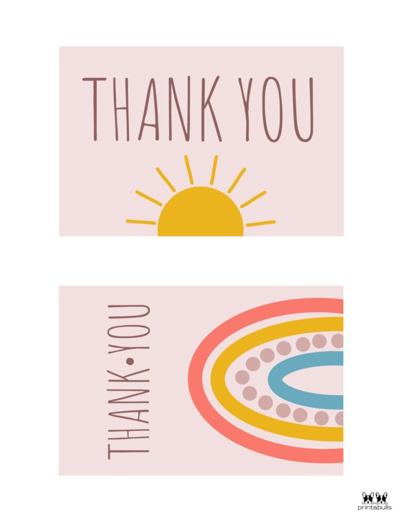 150 Printable Thank You Cards FREE Printabulls