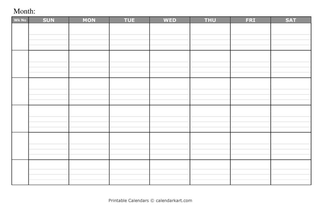 20 Free Printable Blank Calendar Templates Undated 