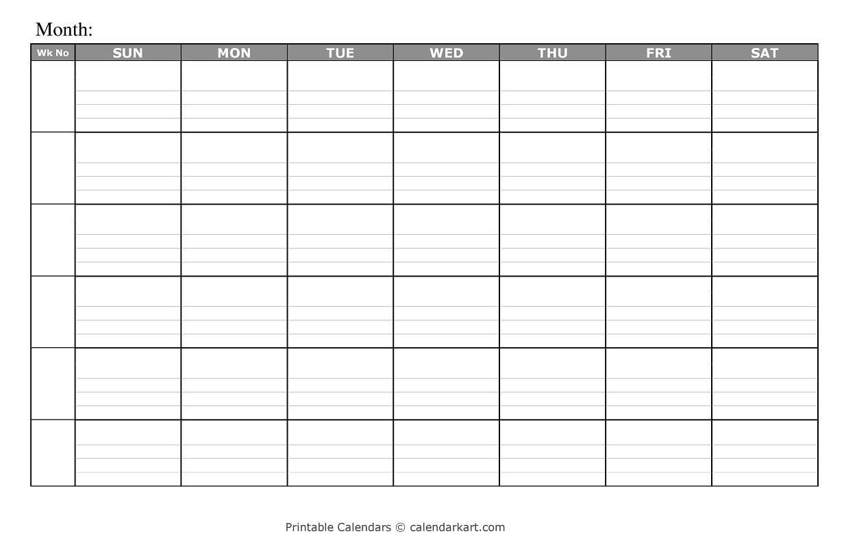 20 Free Printable Blank Calendar Templates Undated