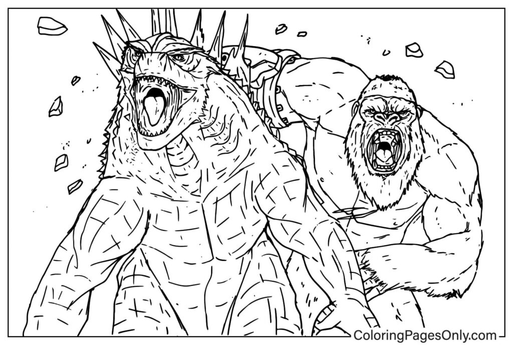 20 Godzilla X Kong The New Empire Coloring Pages ColoringPagesOnly