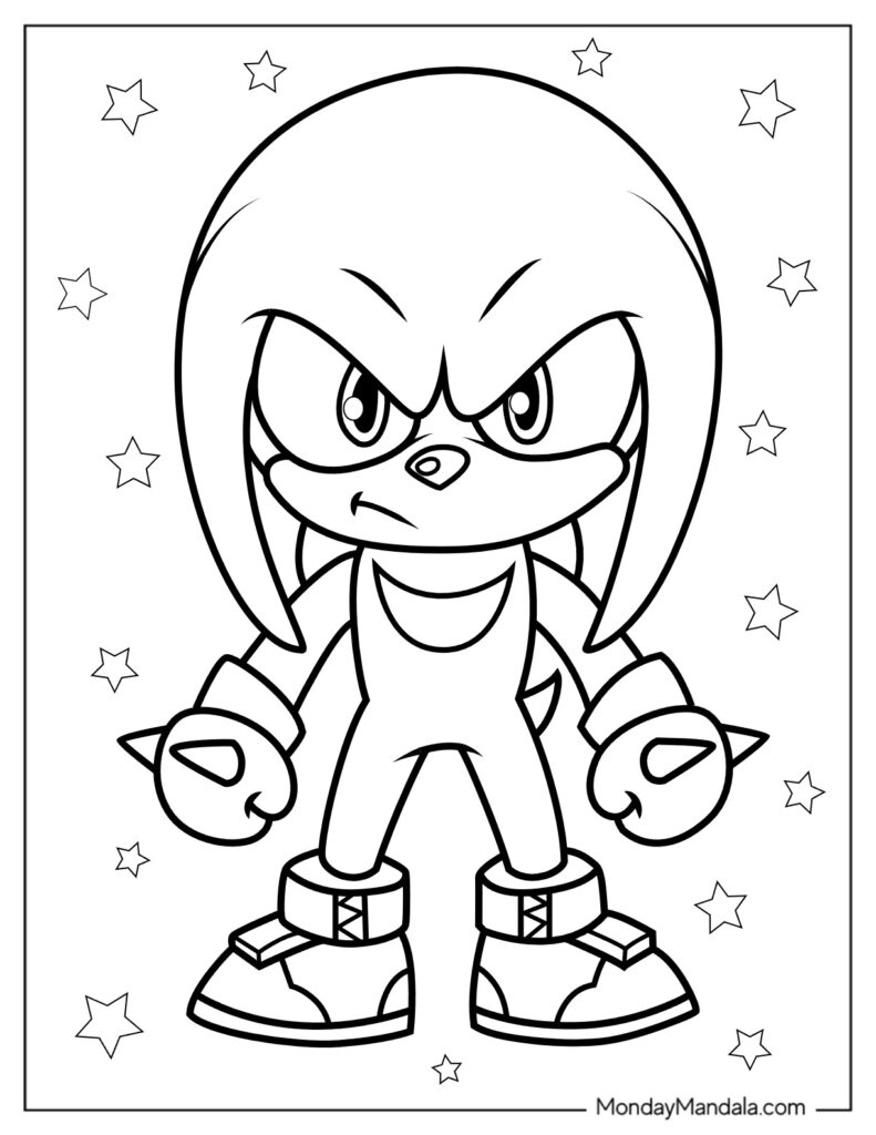 20 Knuckles Coloring Pages Free PDF Printables 