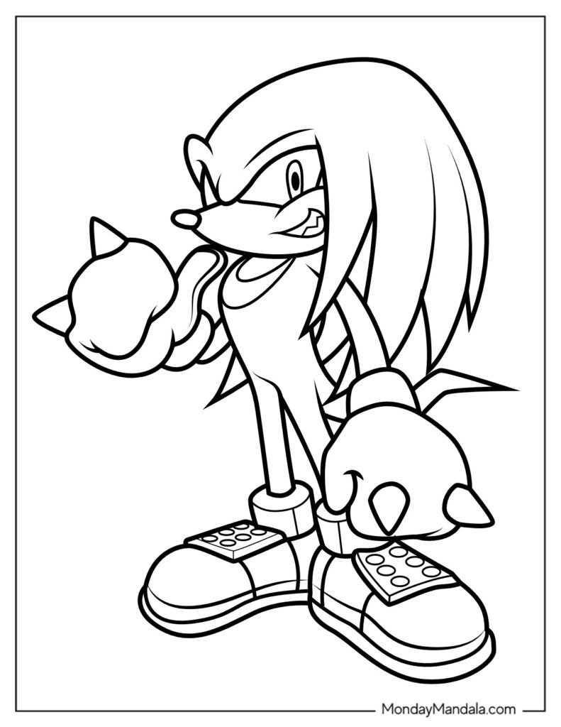 20 Knuckles Coloring Pages Free PDF Printables 