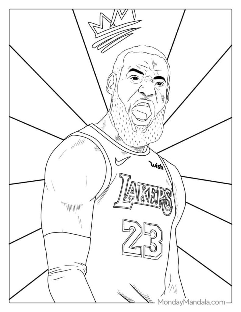 20 LeBron James Coloring Pages Free PDF Printables 