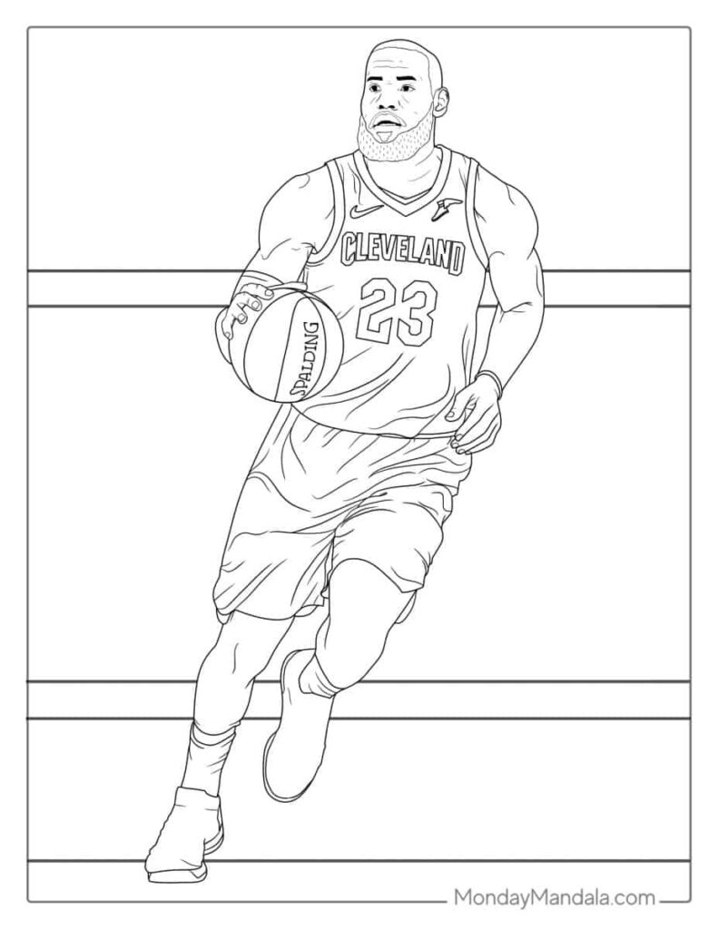 20 LeBron James Coloring Pages Free PDF Printables 