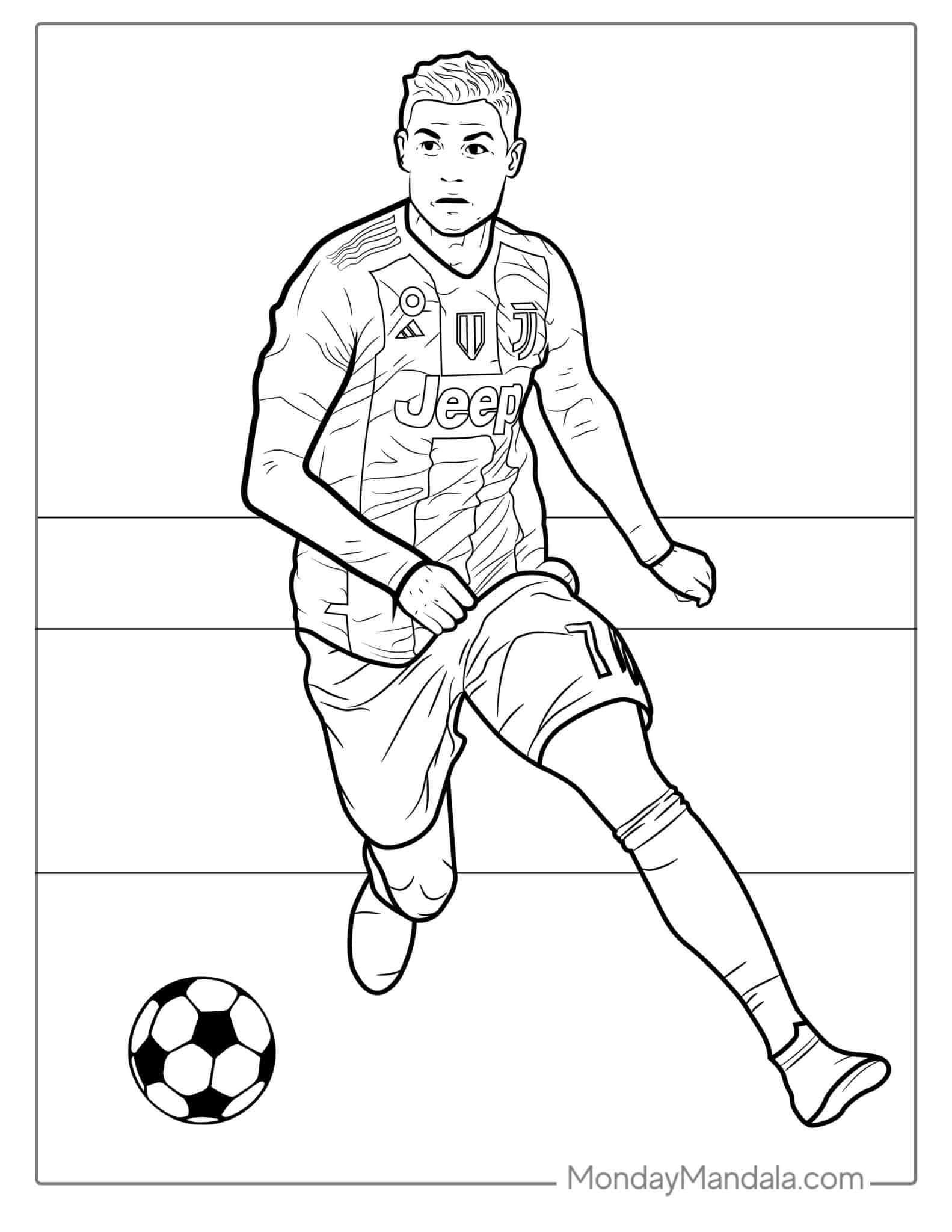 20 Ronaldo Coloring Pages Free PDF Printables