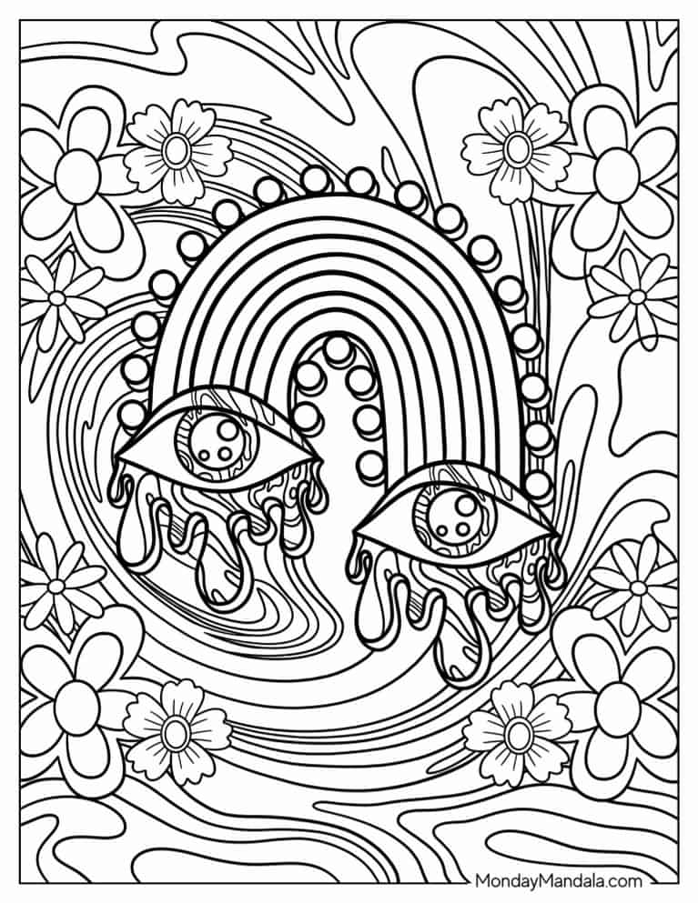 20 Trippy Coloring Pages Free PDF Printables 