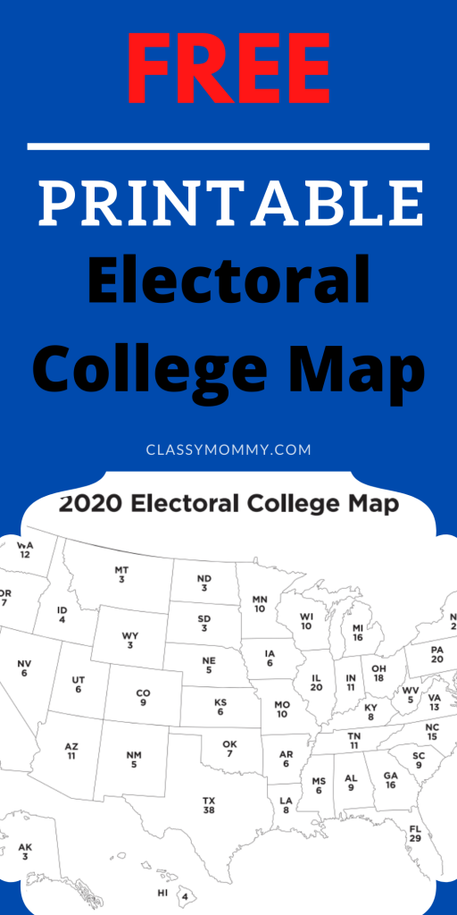 2020 Free Printable Electoral College Map Classy Mommy