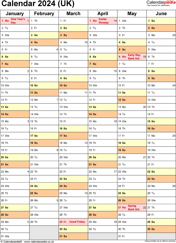 2024 Calendar Template Word Calendar 2024 Uk Free Printable Microsoft