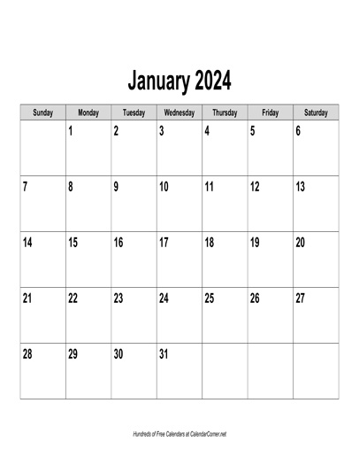 2024 Printable Landscape Calendar Templates NBKomputer