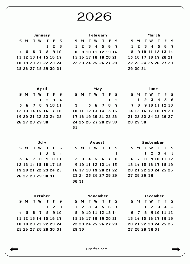 2026 Calendar