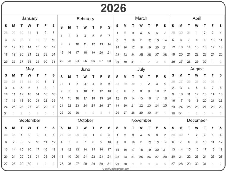 Google Calendar 2026 Printable Printable We Love Printables