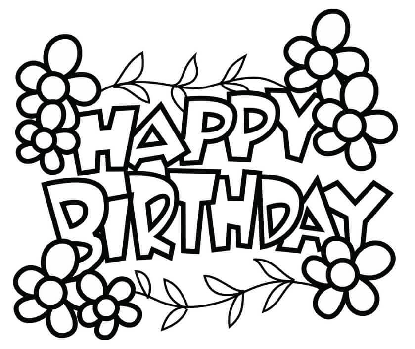 25 Free Printable Happy Birthday Coloring Pages