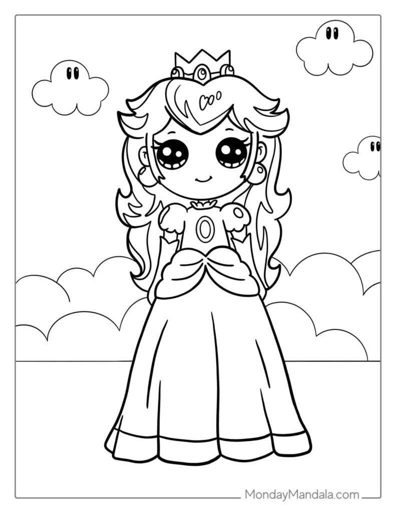25 Princess Peach Coloring Pages Free PDF Printables