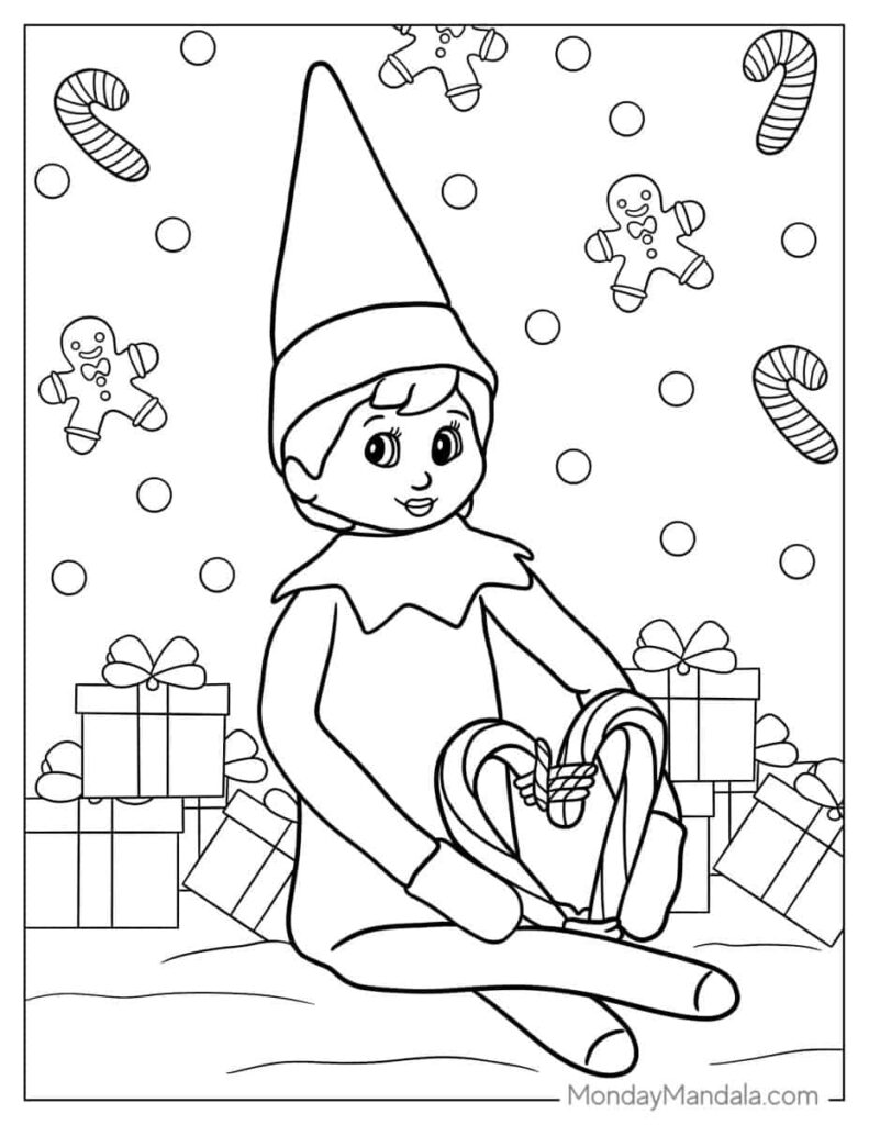 26 Elf On The Shelf Coloring Pages Free PDF Printables 