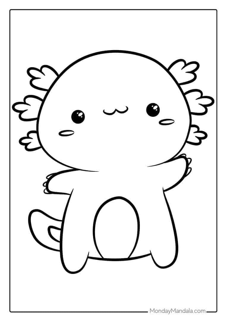 29 Axolotl Coloring Pages Free PDF Printables