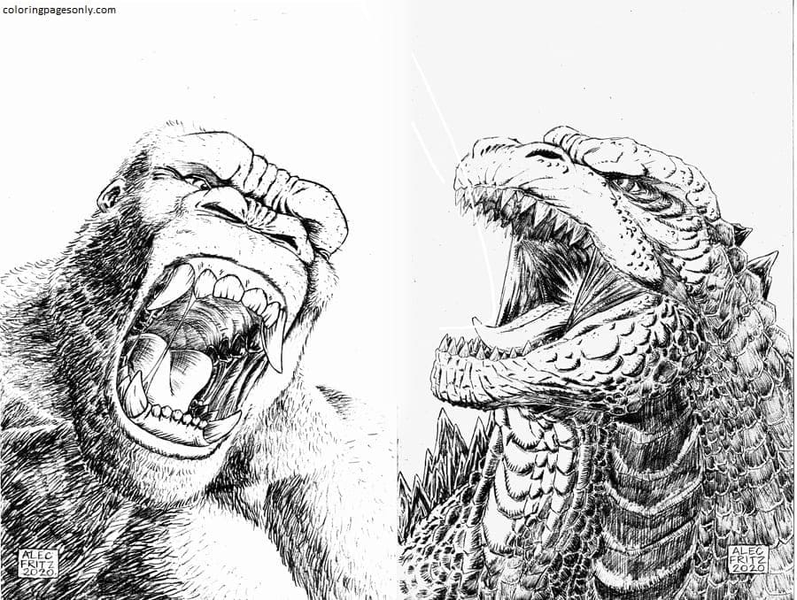 30 Godzilla And Kong Coloring Pages ColoringPagesOnly