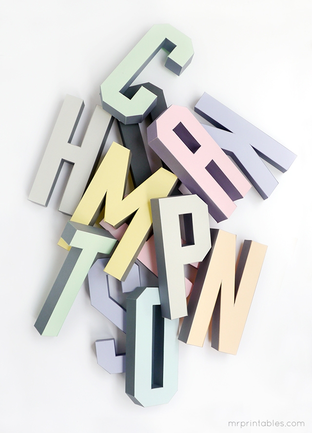 3D Alphabet Templates Mr Printables