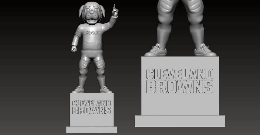 3D File NFL Cleveland Browns Football Mascot Statue 3d Print 3D
