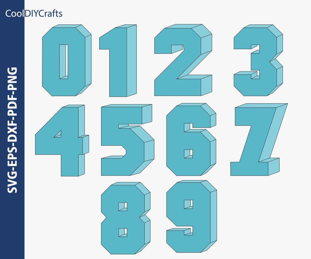 3D Numbers Template