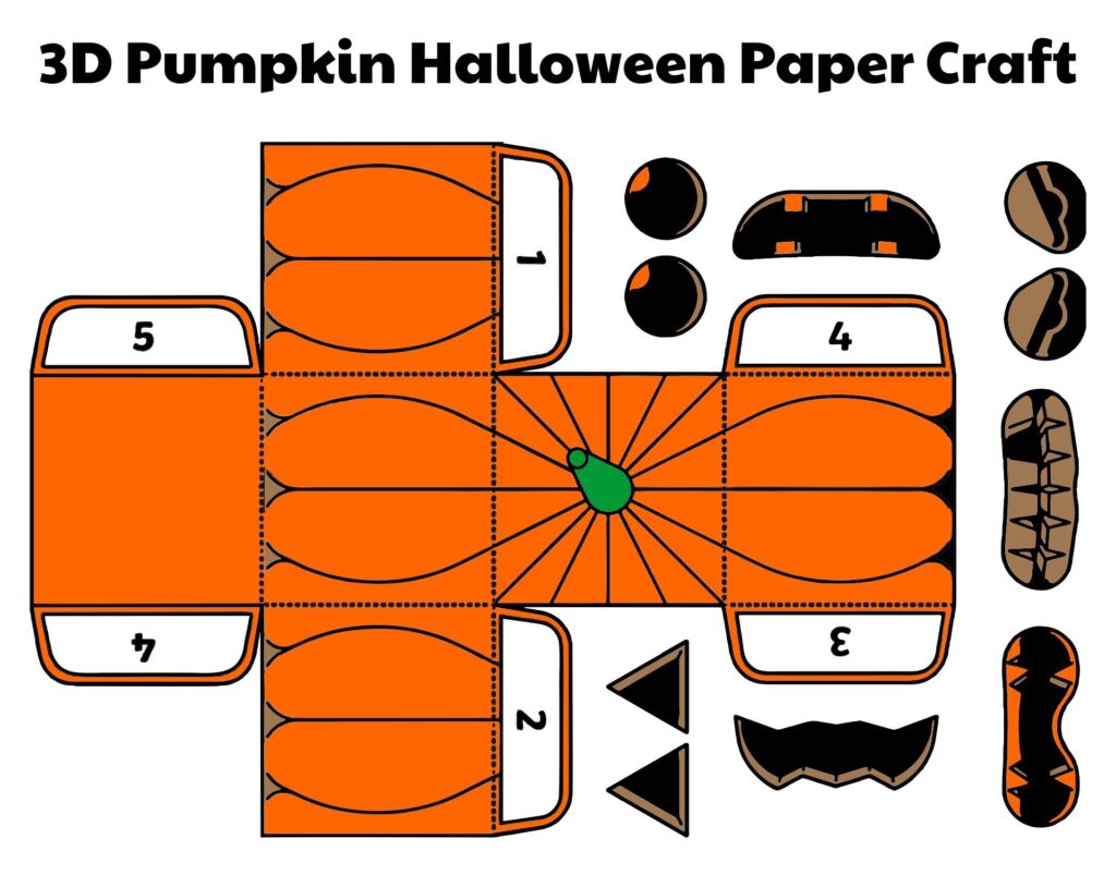 3D Paper Crafts Halloween 15 Free PDF Printables Printablee
