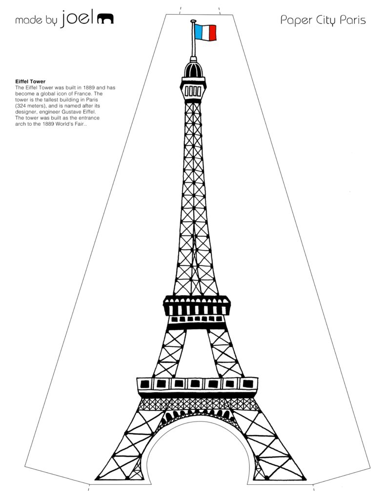 3d Paper Eiffel Tower Template