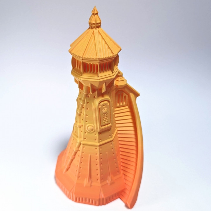 3D Printable Vase Mode Steampunk Lighthouse By Clockspring