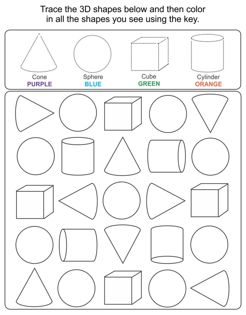 3D Shapes Kindergarten 10 Free PDF Printables Printablee