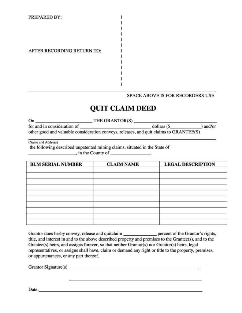 46 Free Quit Claim Deed Forms Templates Template Lab