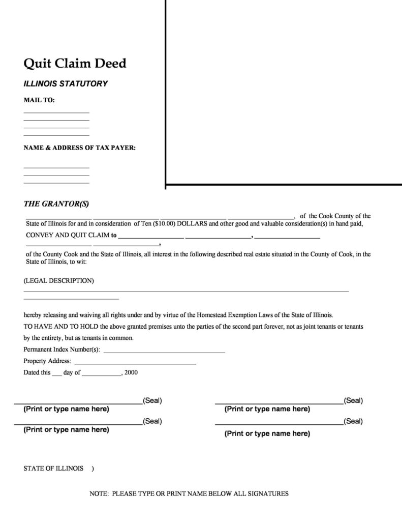 46 Free Quit Claim Deed Forms Templates Template Lab