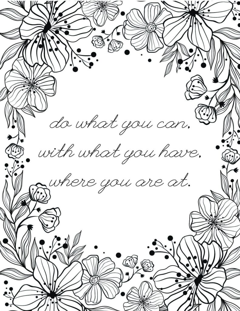 50 Best Printable Inspirational Quote Coloring Pages World Of Printables