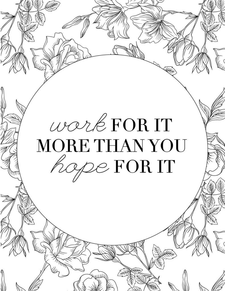50 Best Printable Inspirational Quote Coloring Pages World Of Printables
