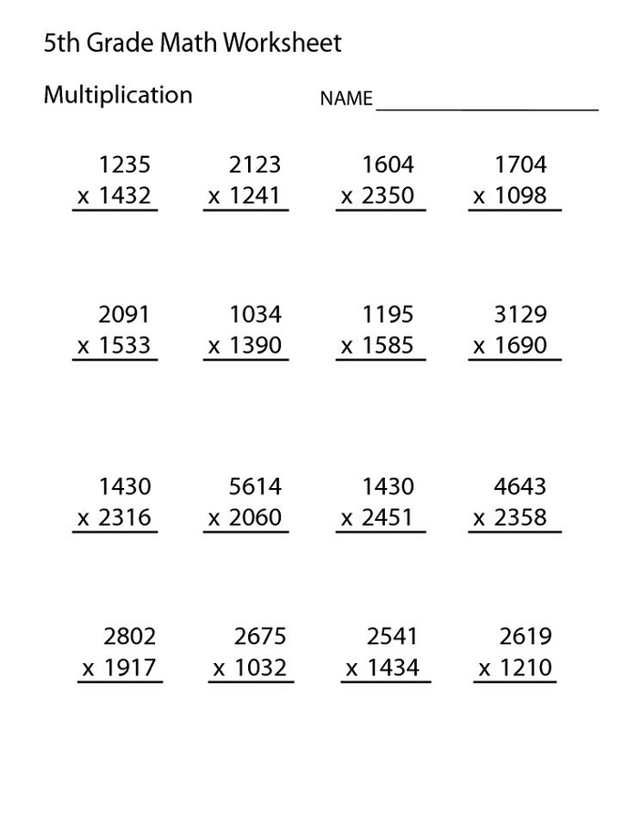 5th Grade Worksheets Math