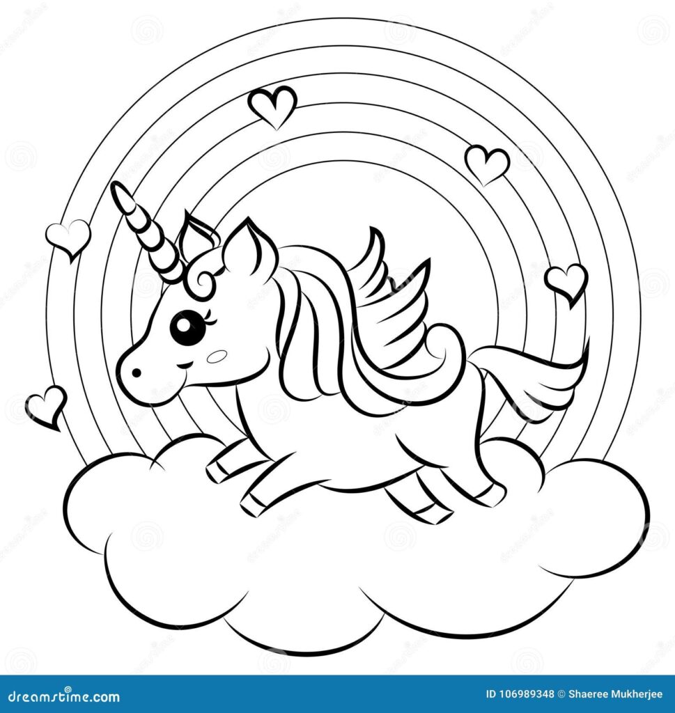 710 Collections Coloring Sheet Unicorn Rainbow Free Coloring Pages