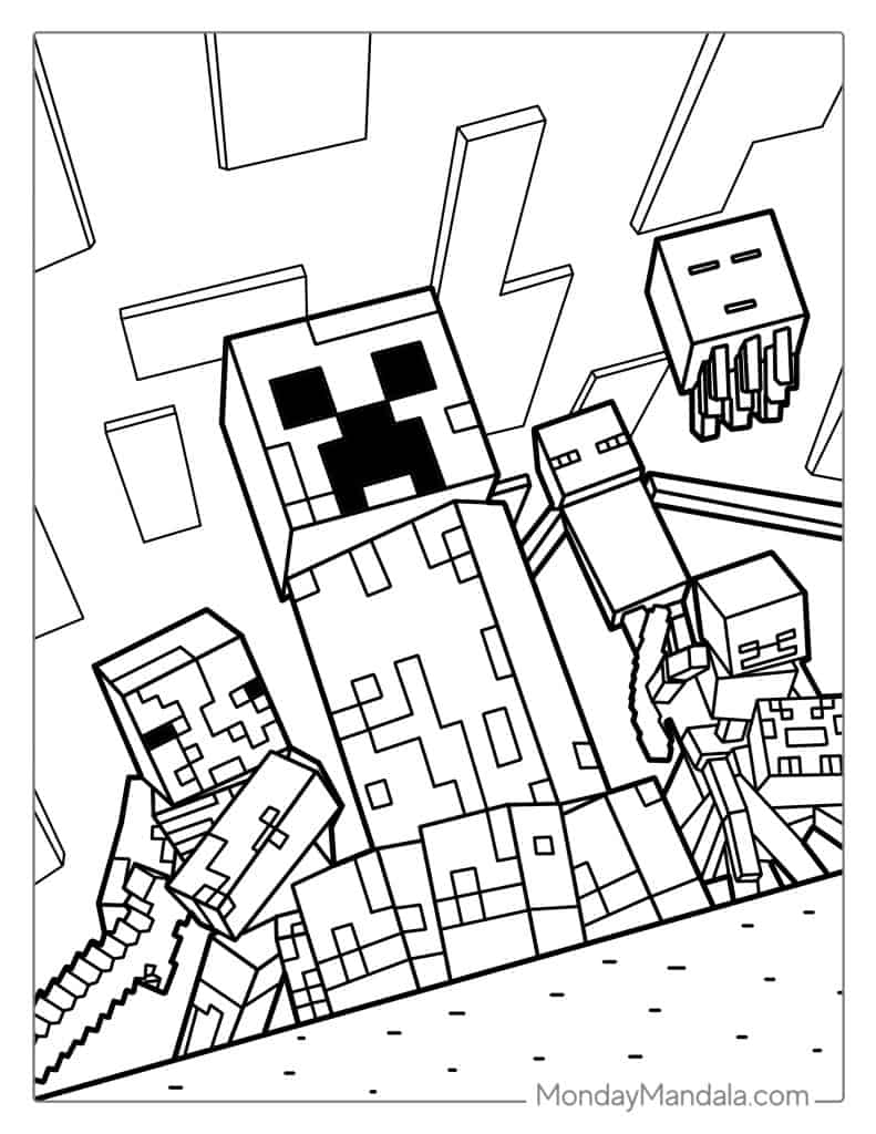80 Minecraft Coloring Pages Free PDF Printables