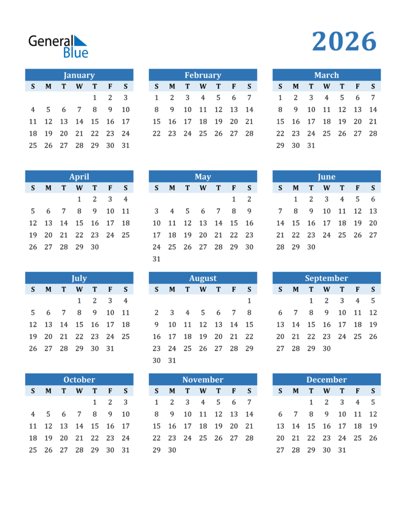 A Comprehensive Guide To The Single Page Calendar For 2026 Calendar 