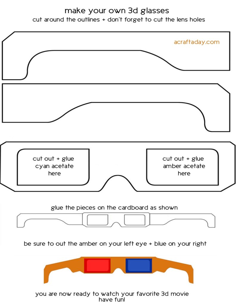 A Craft A Day Make Your Own 3d Glasses
