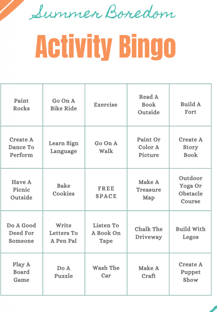 Activity Connection Bingo Cards Printable