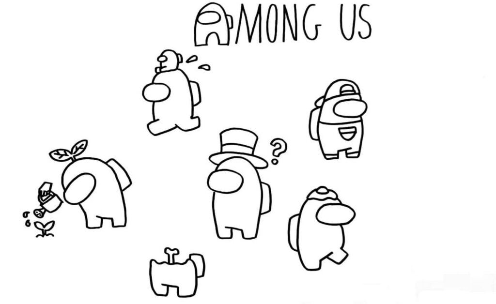 Among Us Coloring Pages Printable