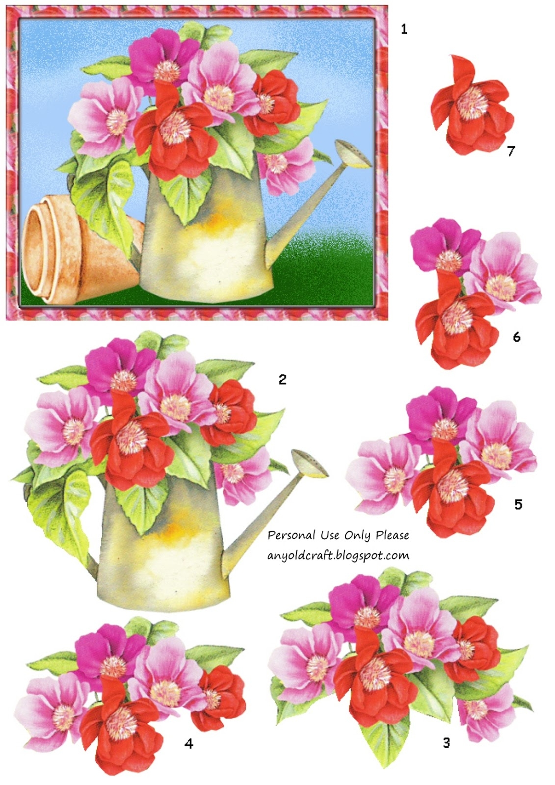 Any Old Craft 3D Decoupage And Matching Papers Freebie