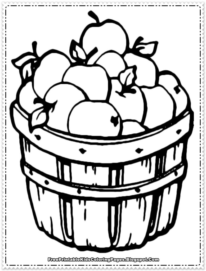 Apple Fruit Coloring Pages Printable Free Printable Kids Coloring Pages