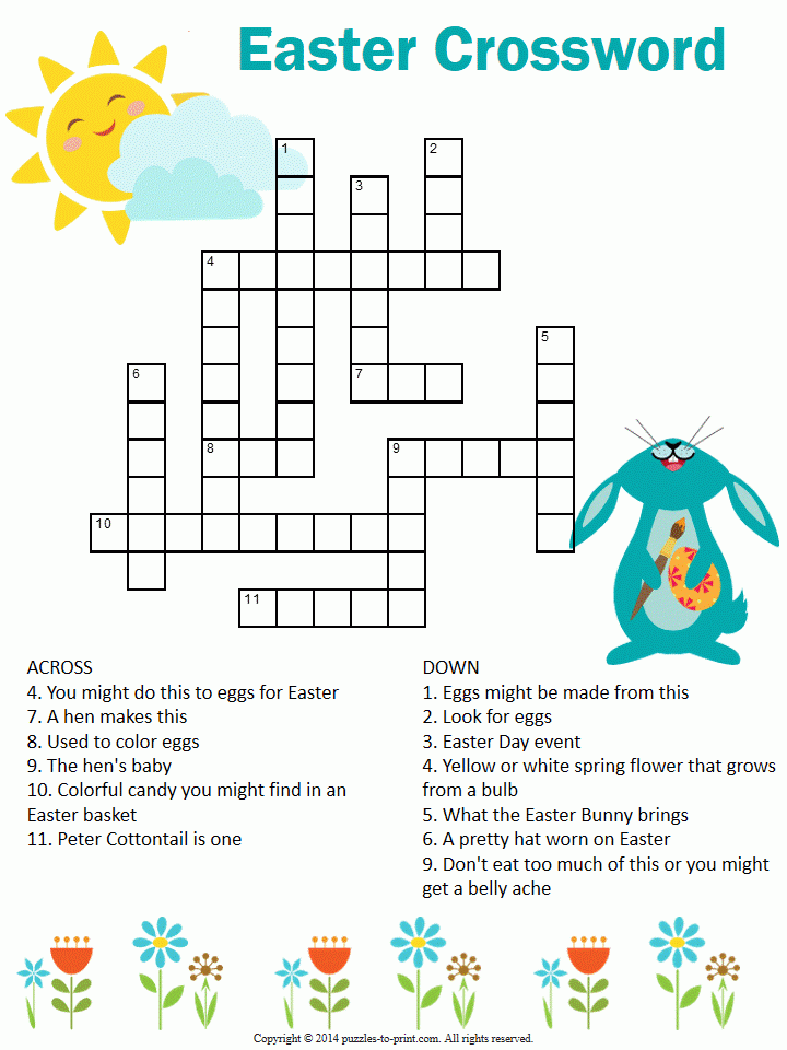 April Crossword Puzzle Printable