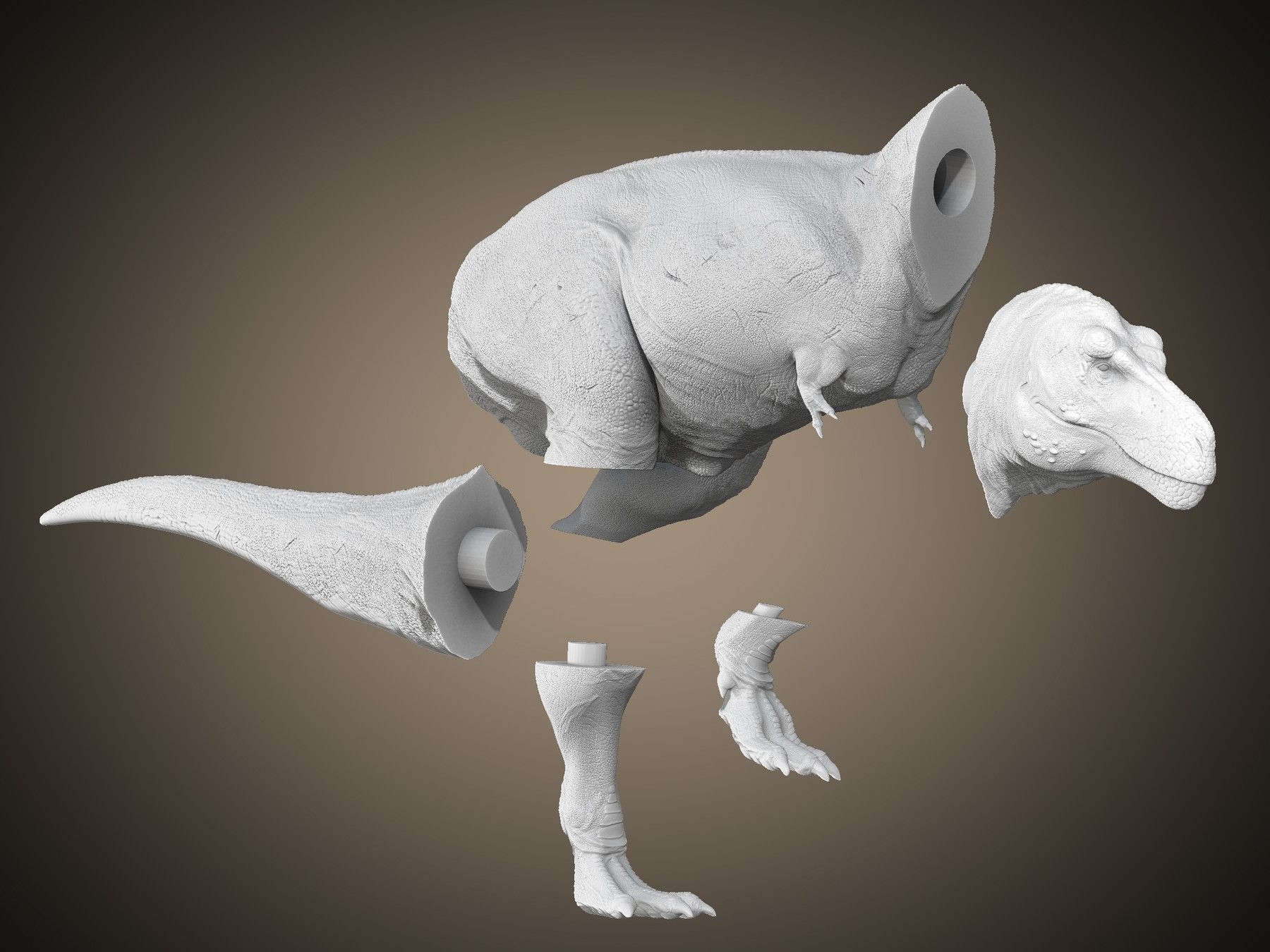 ArtStation T Rex 3d Print Resources Game Assets Zbrush T Rex