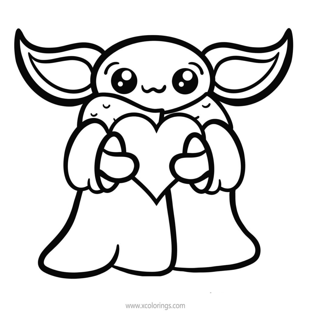 Baby Yoda Coloring Page Printable