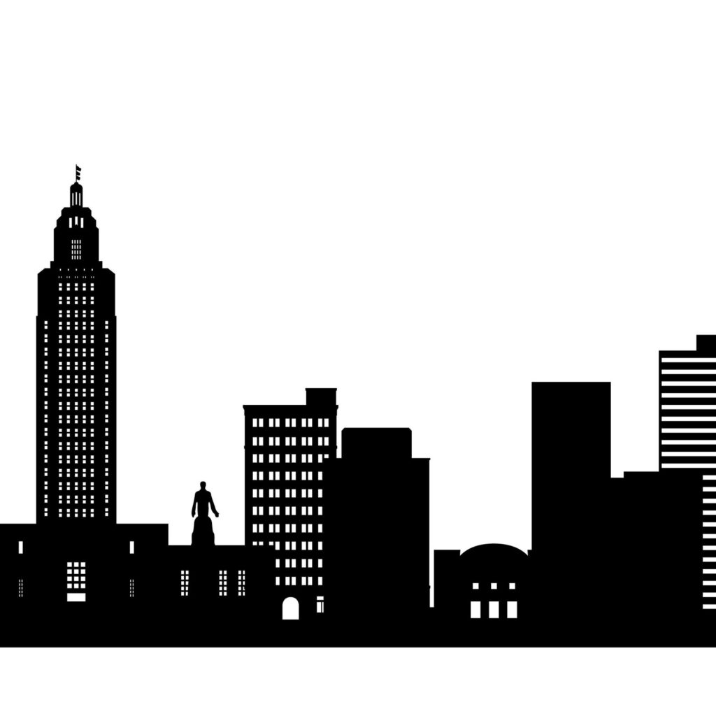 Baton Rouge Skyline Printable Baton Rouge La Black White Etsy