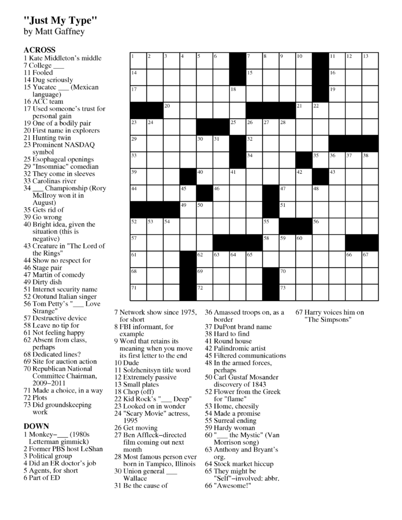 Best Free Printable Crossword Puzzles