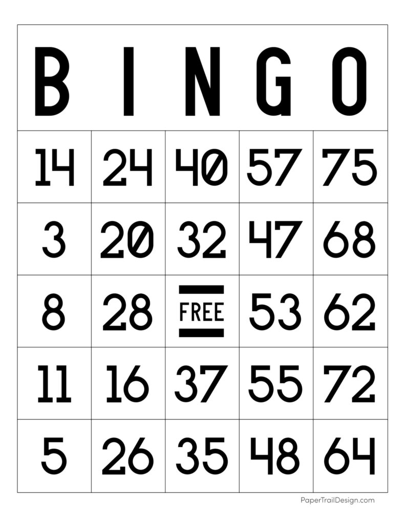 Bingo Cards Free Printable