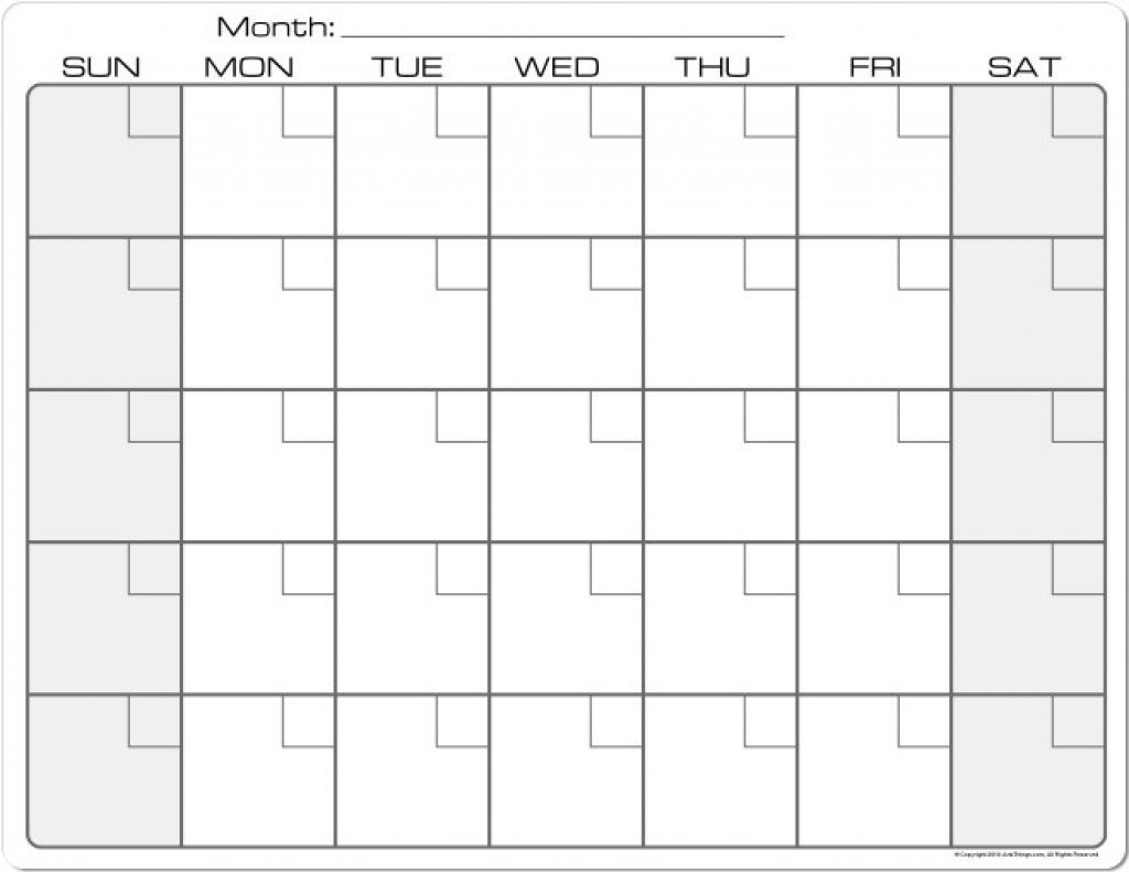 Blank Monthly Calendar Printable 8 5 X 11