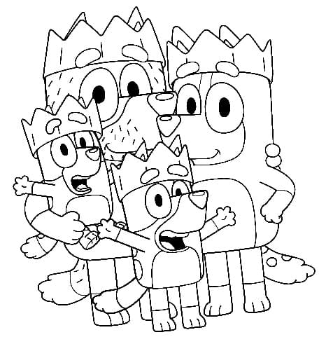Bluey Family Coloring Page Download Print Or Color Online For Free