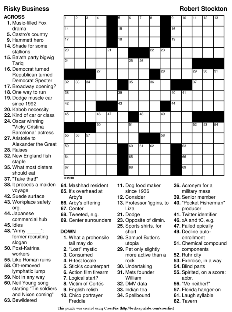 Boatload Crossword Puzzles Printable